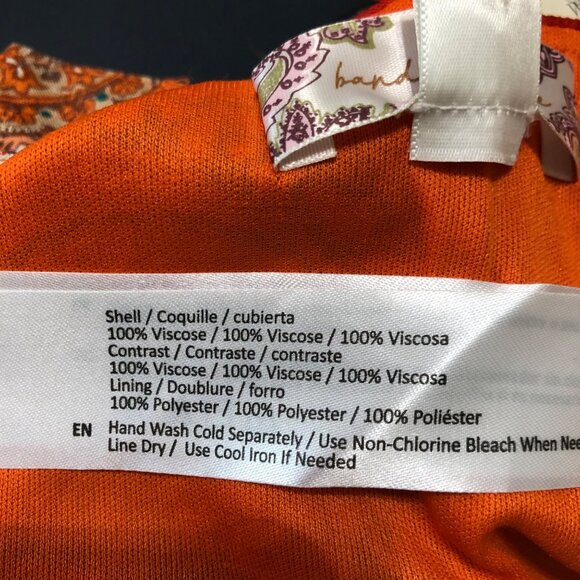 Band Of The Free Orange Paisley Sleeveless Top Size‎ Medium NWT - Picture 3 of 8